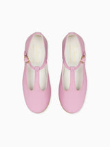 Lilac Leather Girl T-Bar Shoes