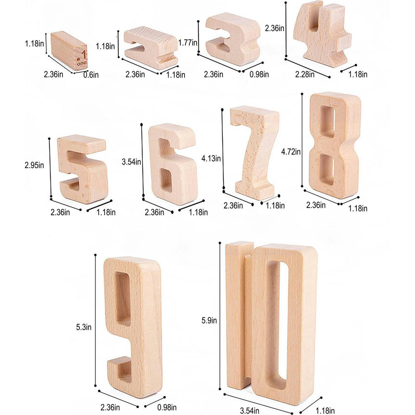 Avenlur Montessori Wooden Number Height Blocks – Self-Correcting Math Learning Set