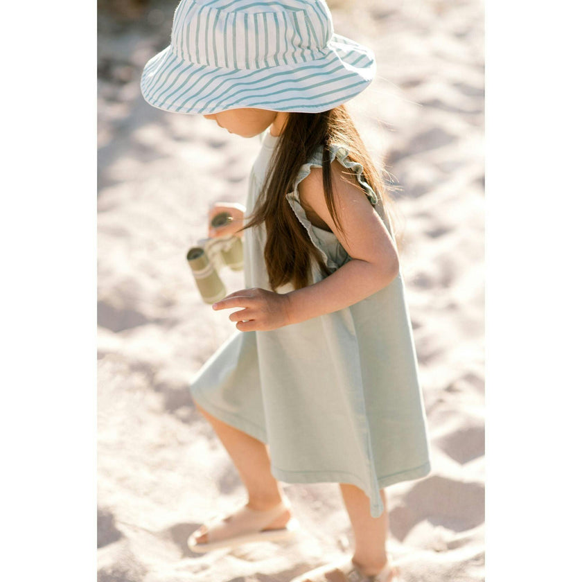 Garment Dye Ruffle Dress, Blue