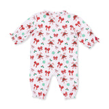 Bows & Candy Canes - Long Sleeve Ruffle Collar Romper