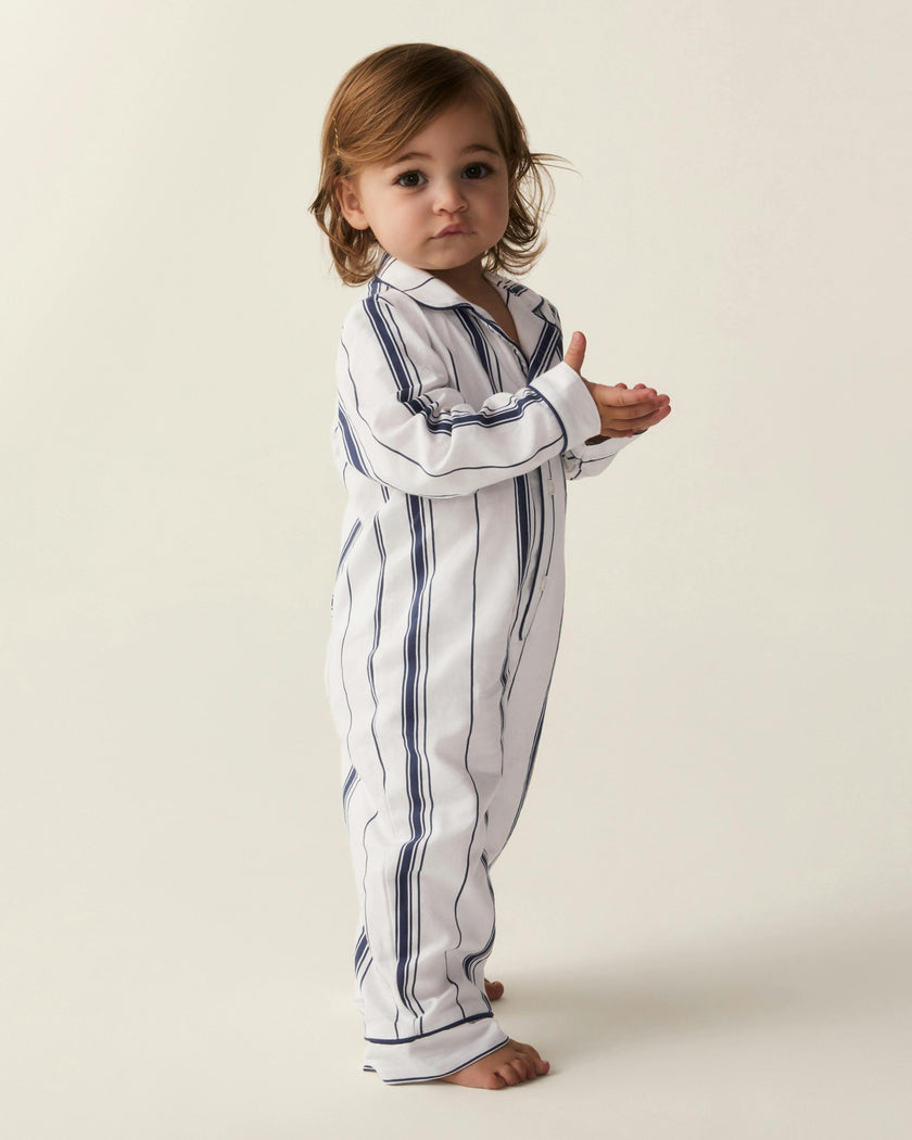 Baby's Twill Classic Romper in Parlor Stripe