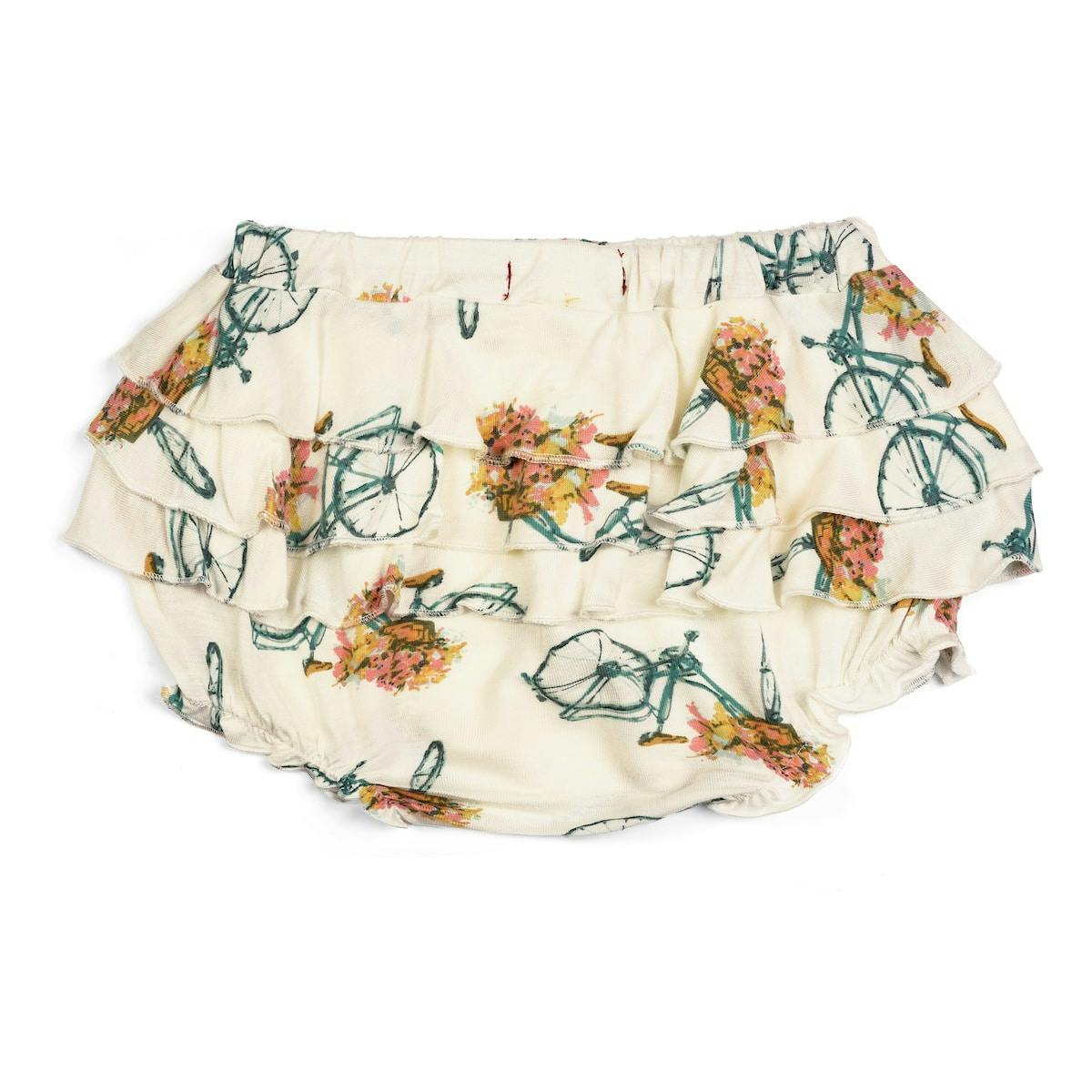 Floral Bicycle Bamboo Ruffle Bloomer