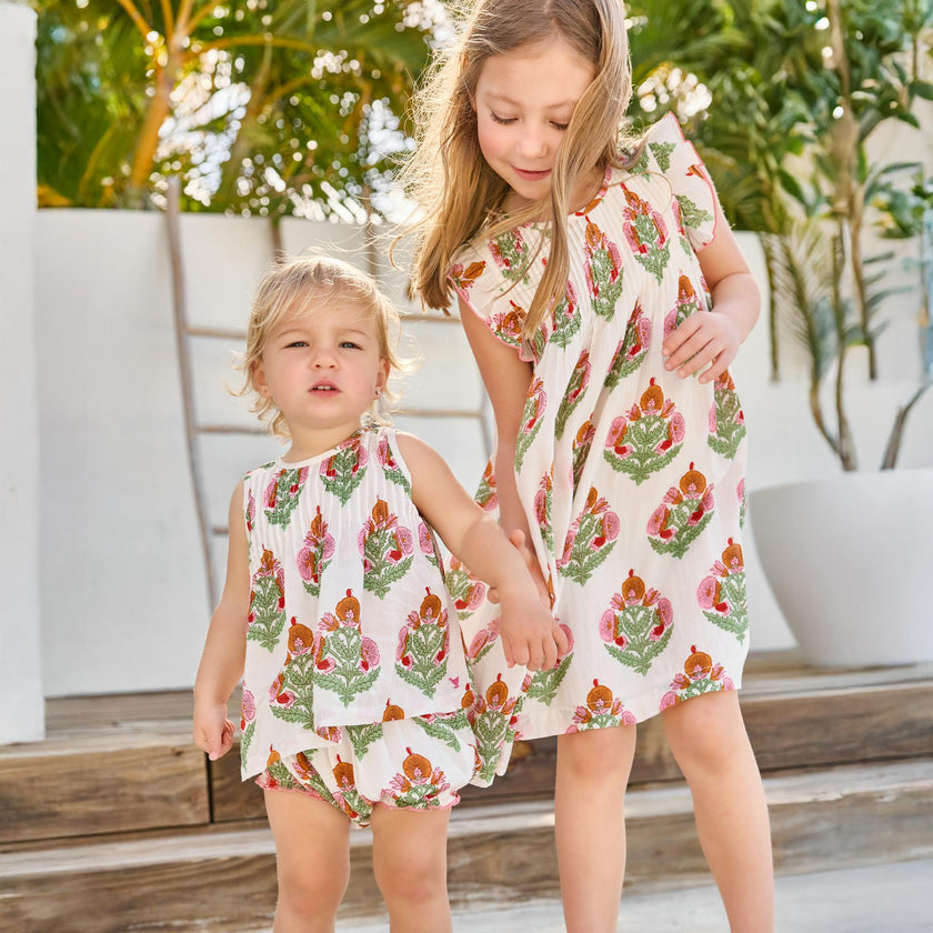 Girls Jaipur Dress - Pink Bellflower