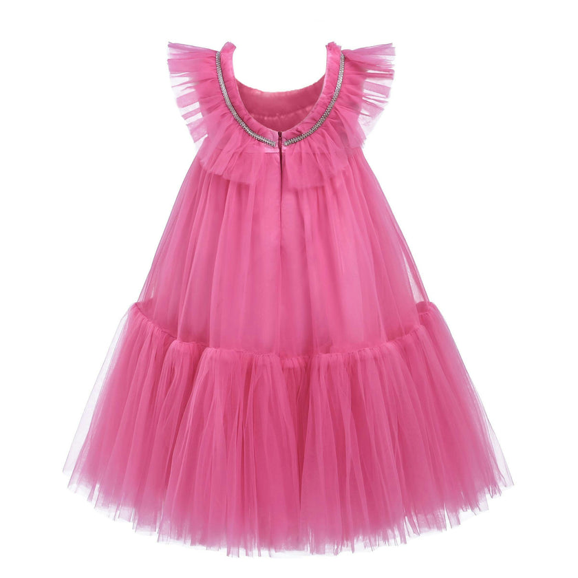 Pink Ruffle Beckwith Trapeze Dress