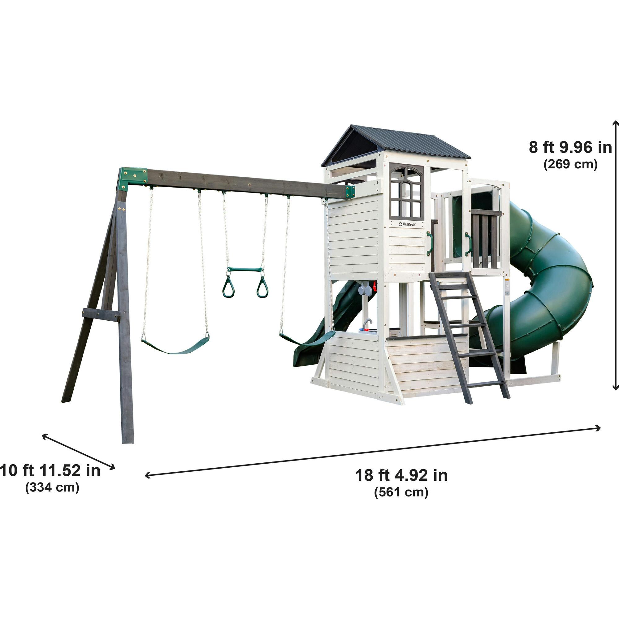 Wrangler Way Wooden Swing Set / Playset With Playhouse