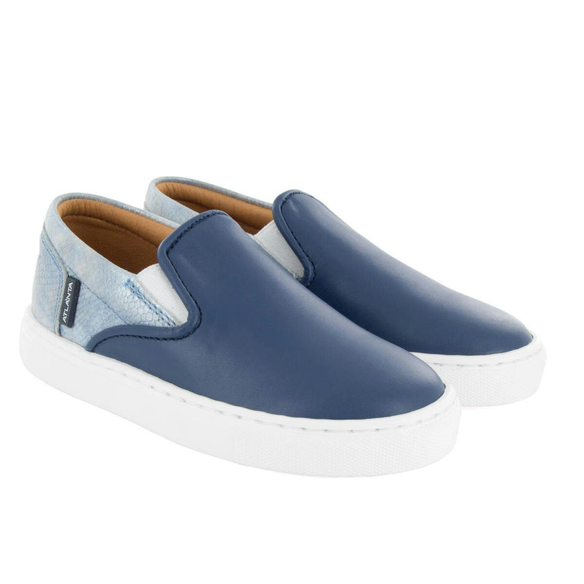 Slip On Sneaker, Blue Ocean Leather