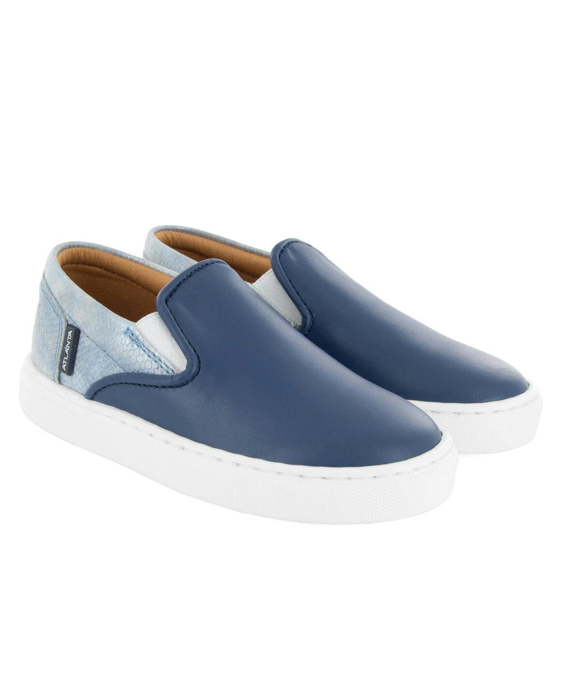 Slip On Sneaker, Blue Ocean Leather