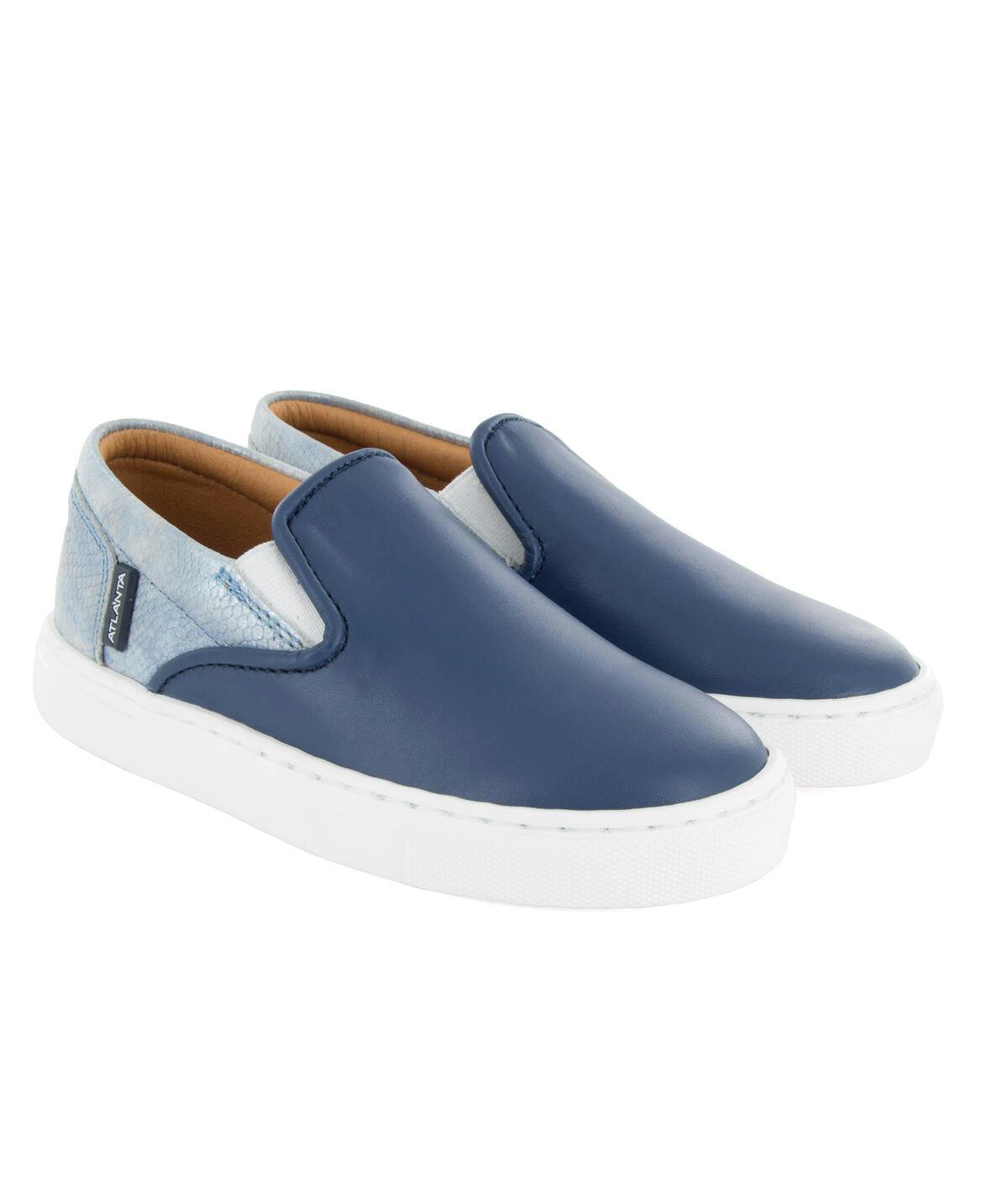 Slip On Sneaker, Blue Ocean Leather