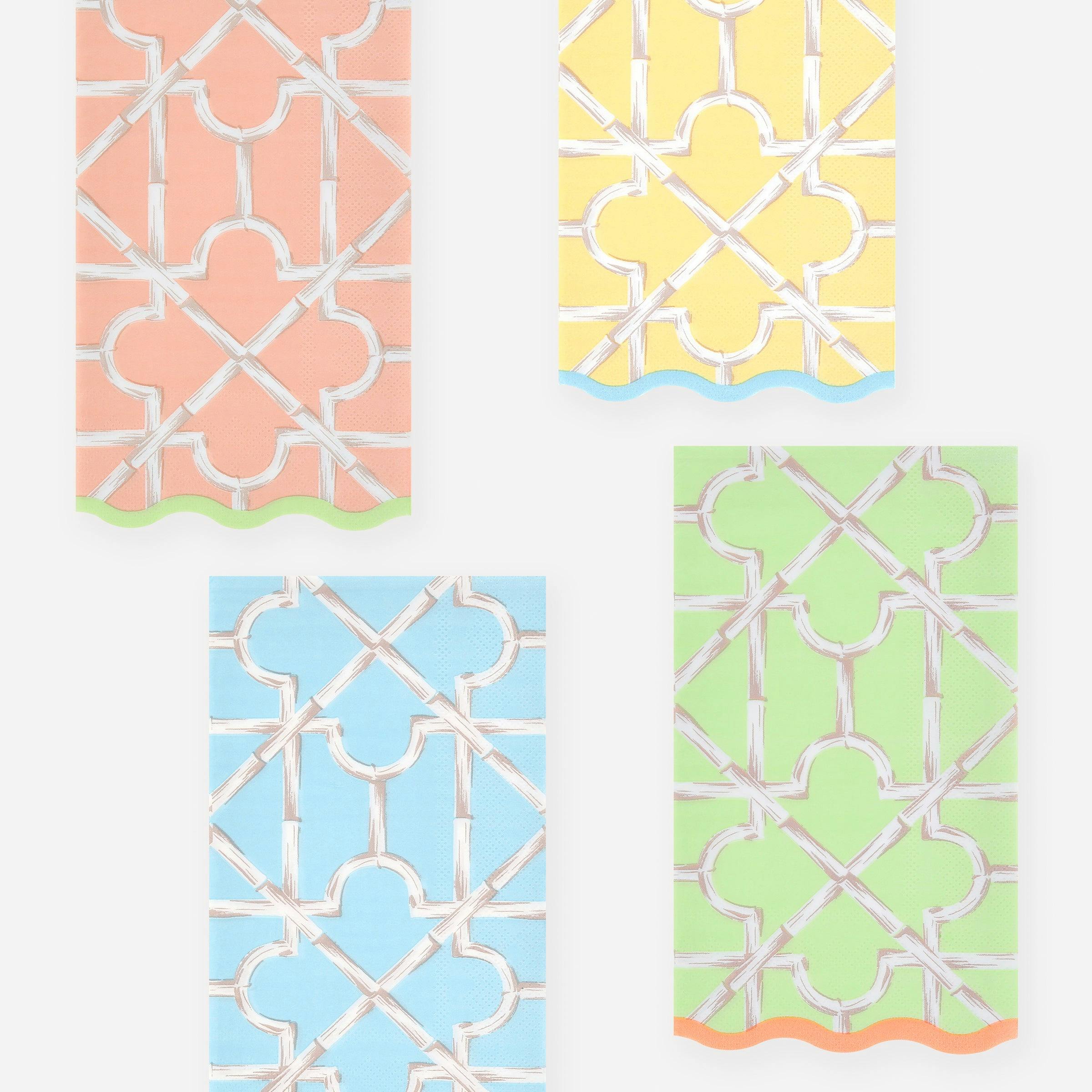 Bamboo Pattern Guest Towels