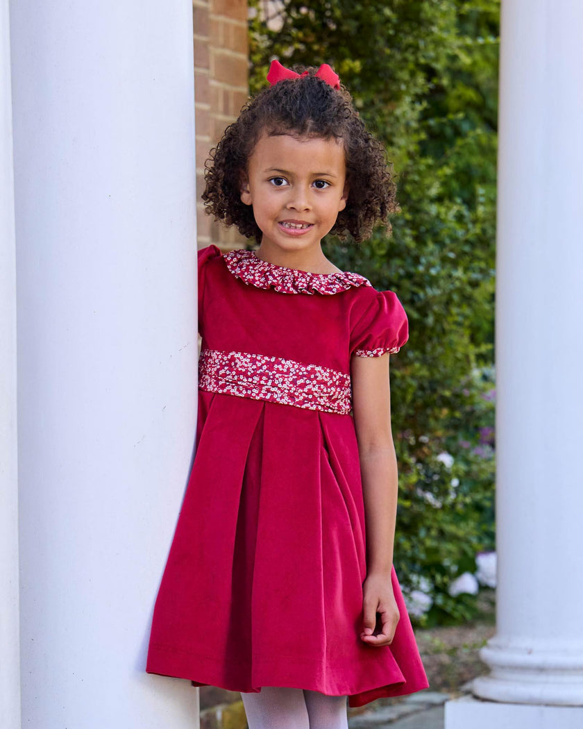 Velvet Party Dress in Red Misti Valeria