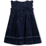 Organic Corduroy Flutter Sleeve Jumper Dress, Blue
