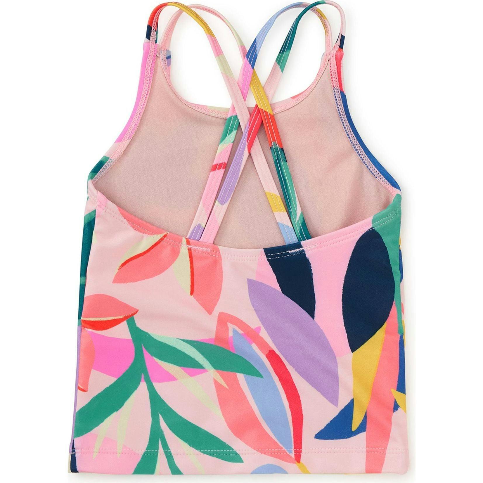 Cross Back Tankini Top, Pink
