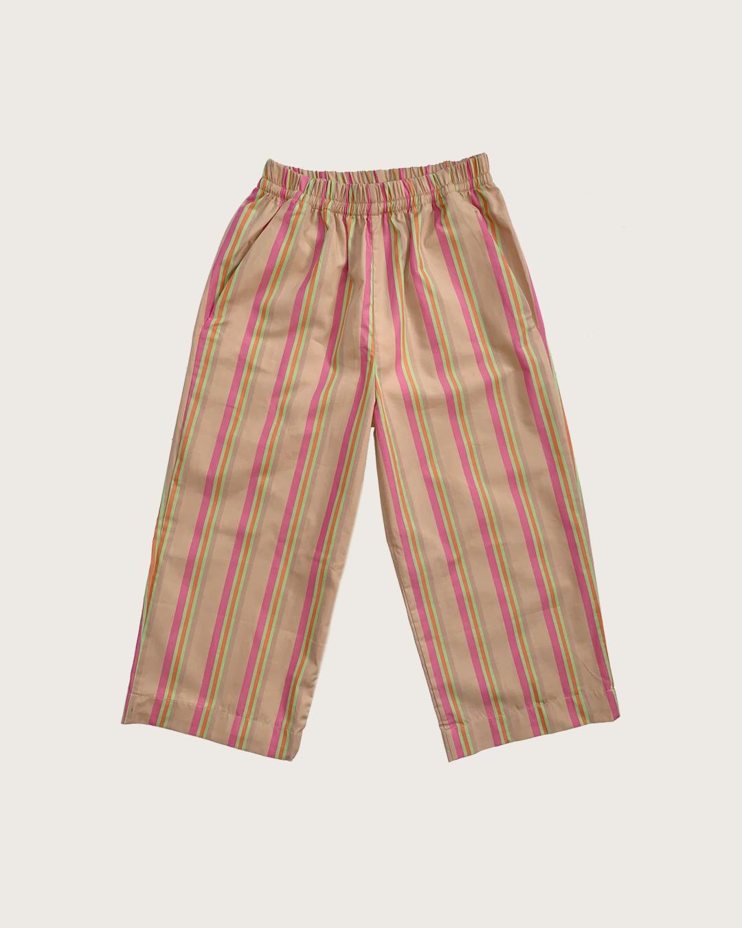 Ever Candy Stripe Wide Cotton Trousers