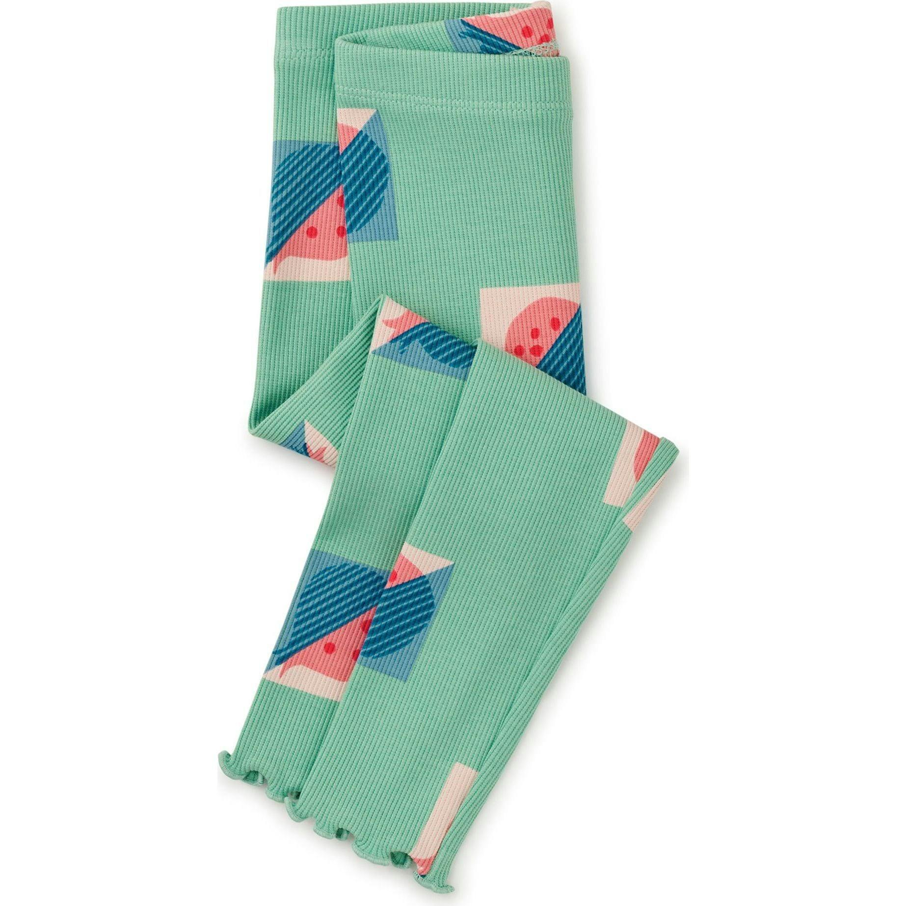 Modern Print Ribbed Leggings, Multi