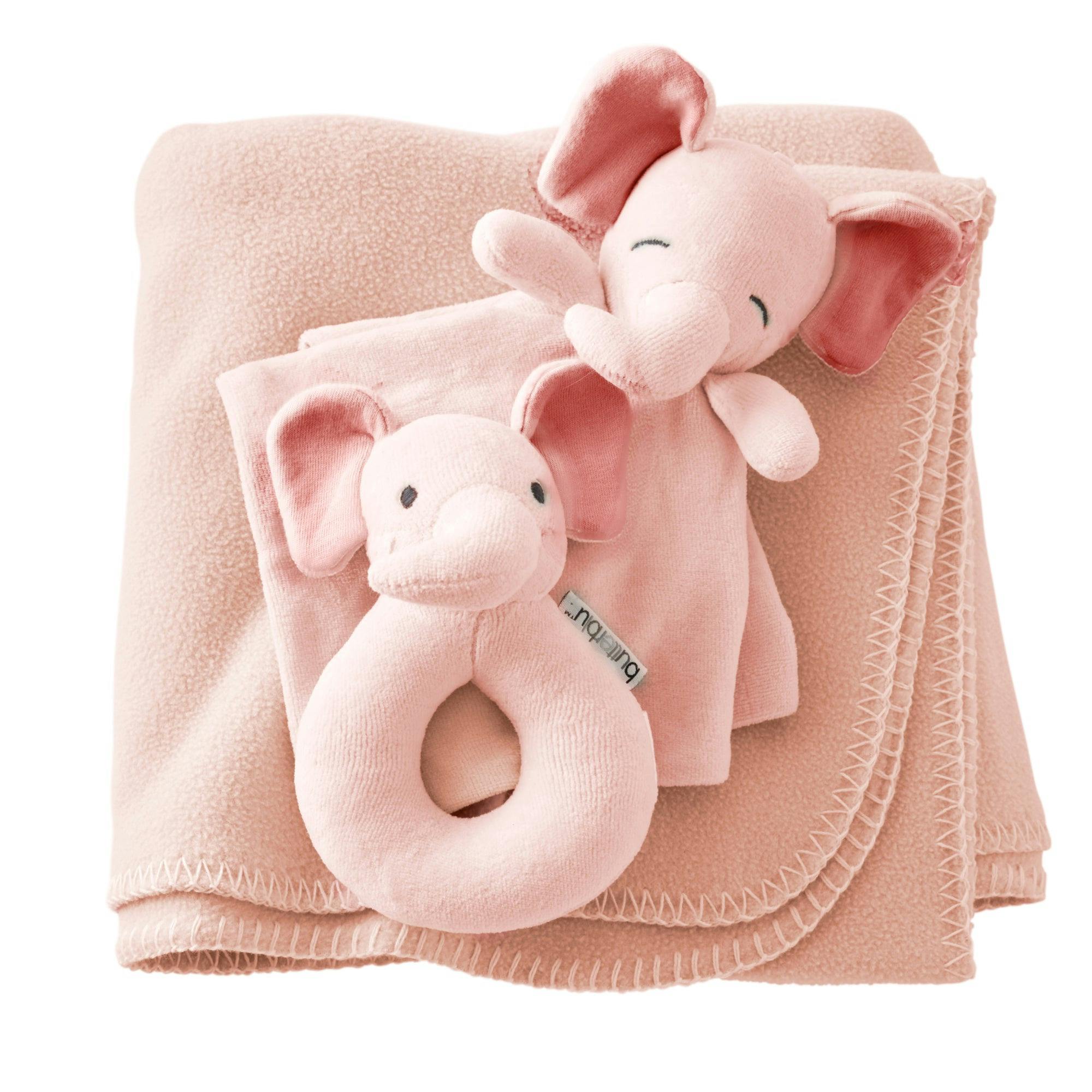 SNUGGLE + SHAKE - Baby Lovey Security Blanket Toy and Rattle Set