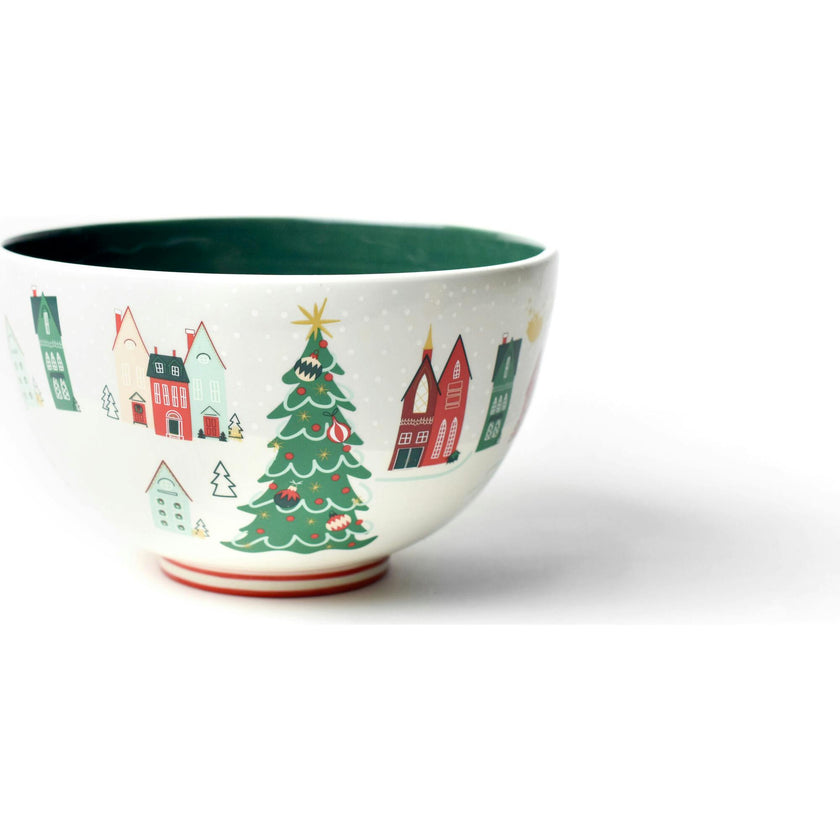 Christmas in the Village Town Square Footed Bowl