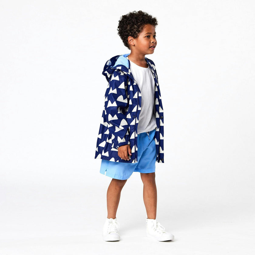 Navy Peak to Peak Recyclced Waterproof Raincoat