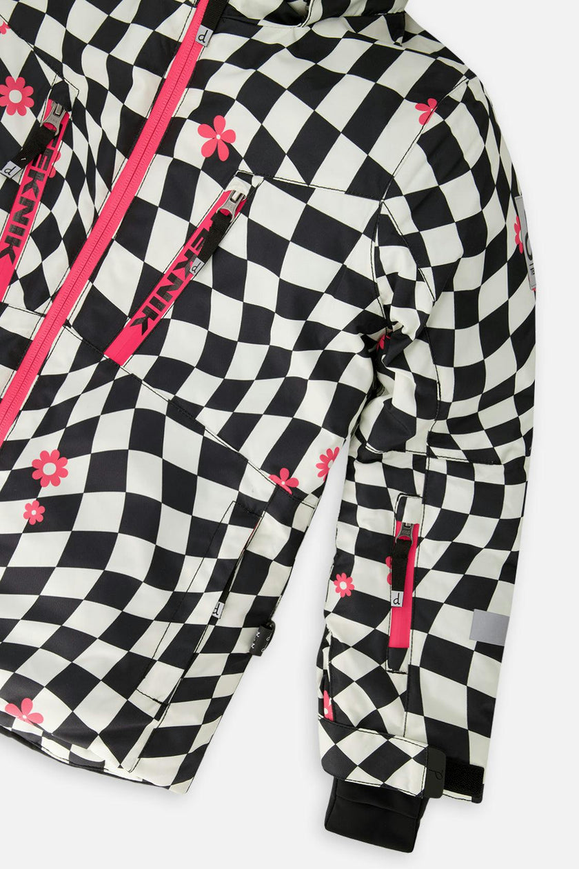 Two Piece Teknik Snowsuit Bright Pink And Checkered
