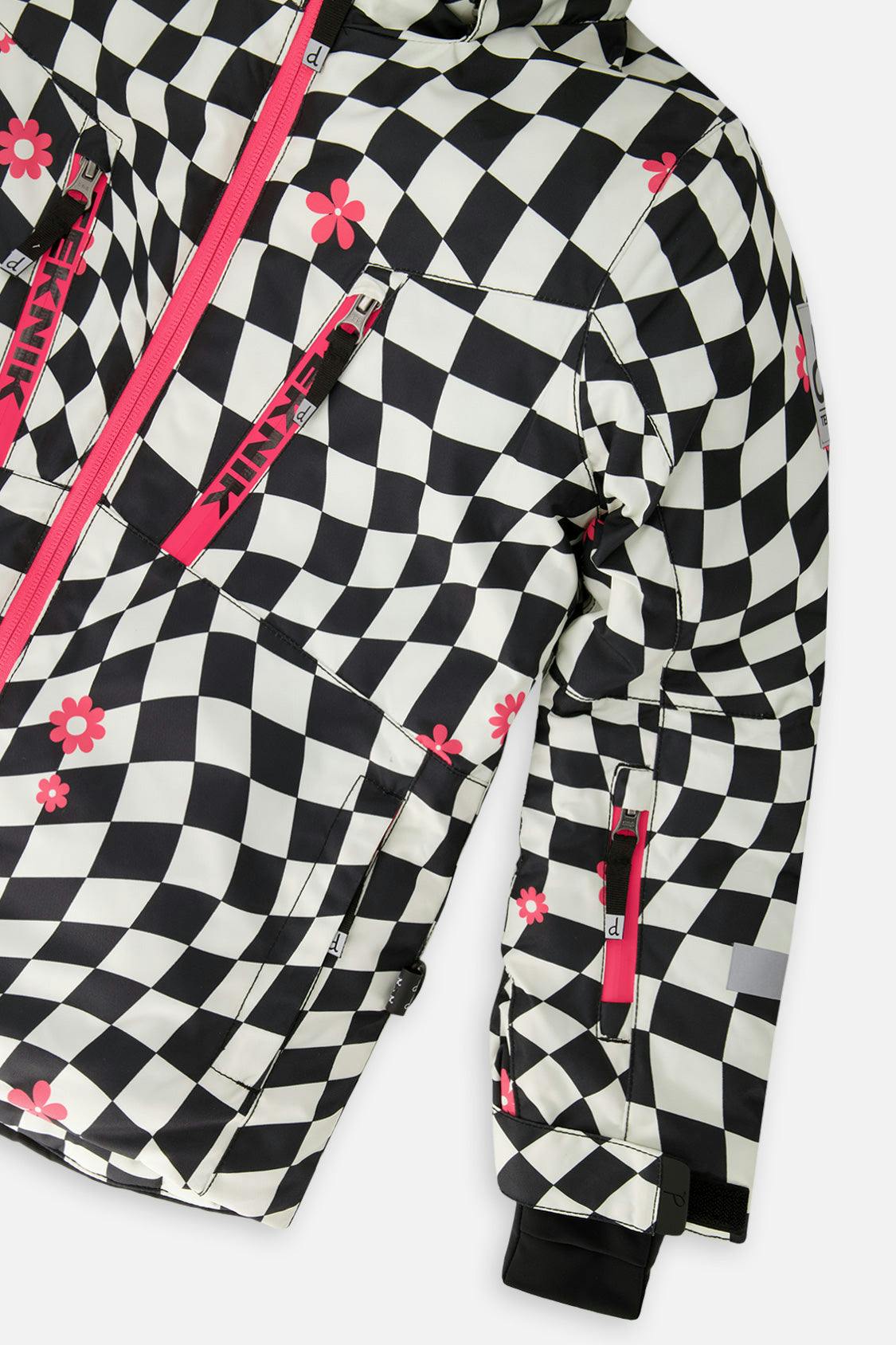 Two Piece Teknik Snowsuit Bright Pink And Checkered