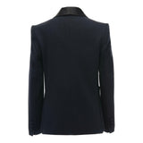 Navy Shawl Lapel Blazer