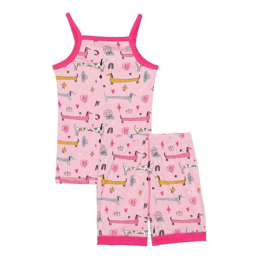 Pink Puppy Print Pajama Sets