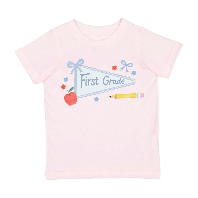 First Grade Bow Pennant Short Sleeve T-Shirt