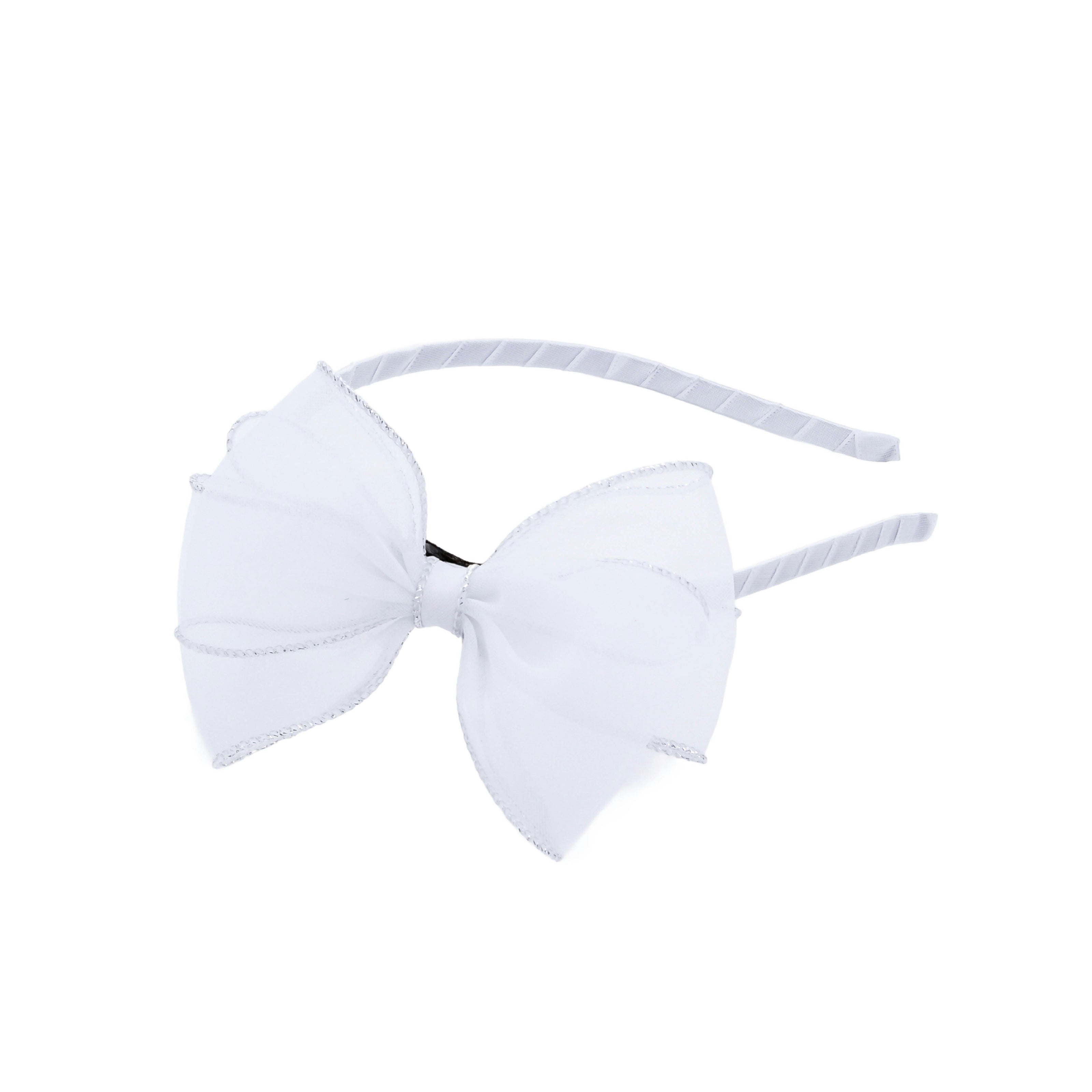 White Shimmer Bow Headband