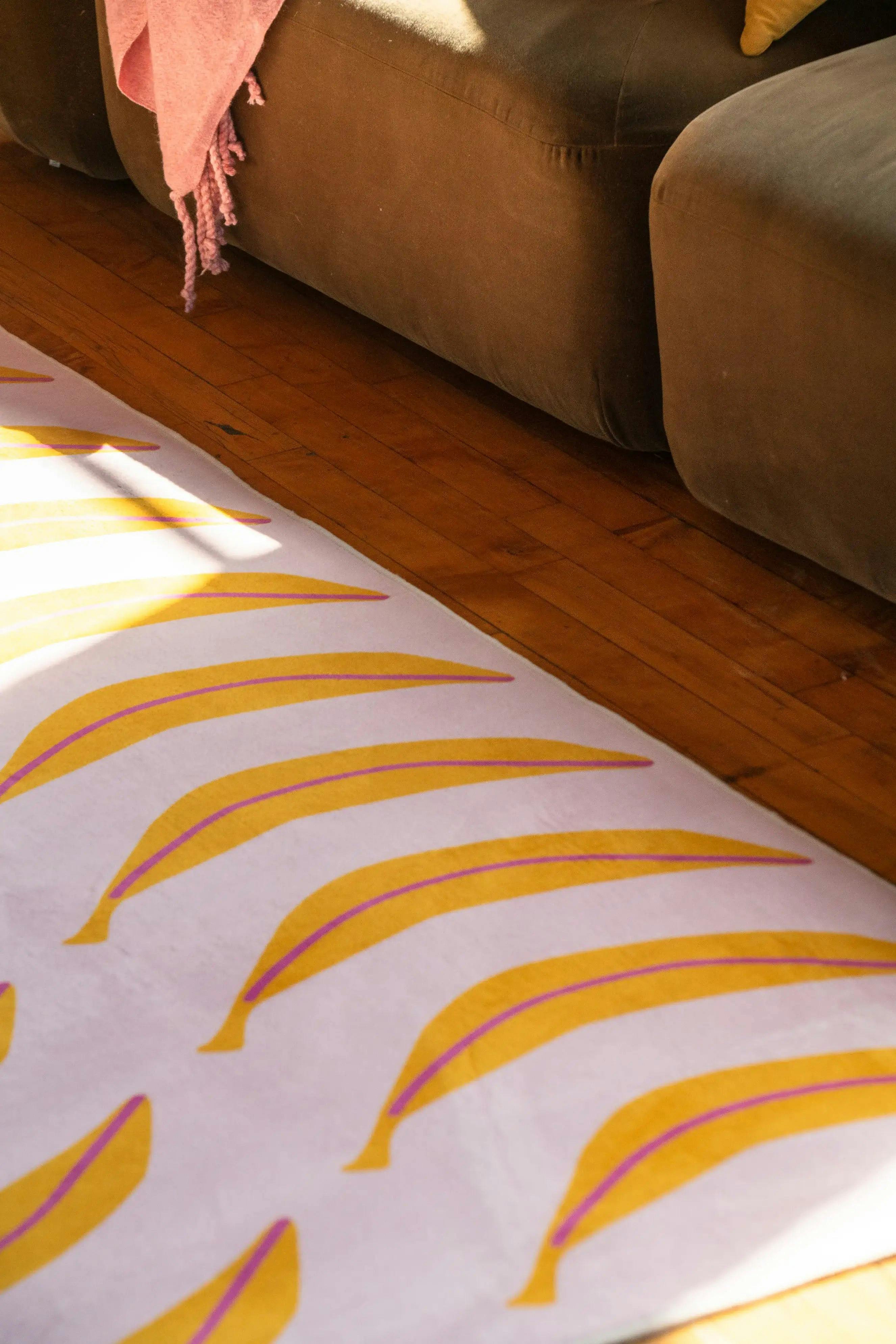 Banana Parade Funky Rug by Becca Franks