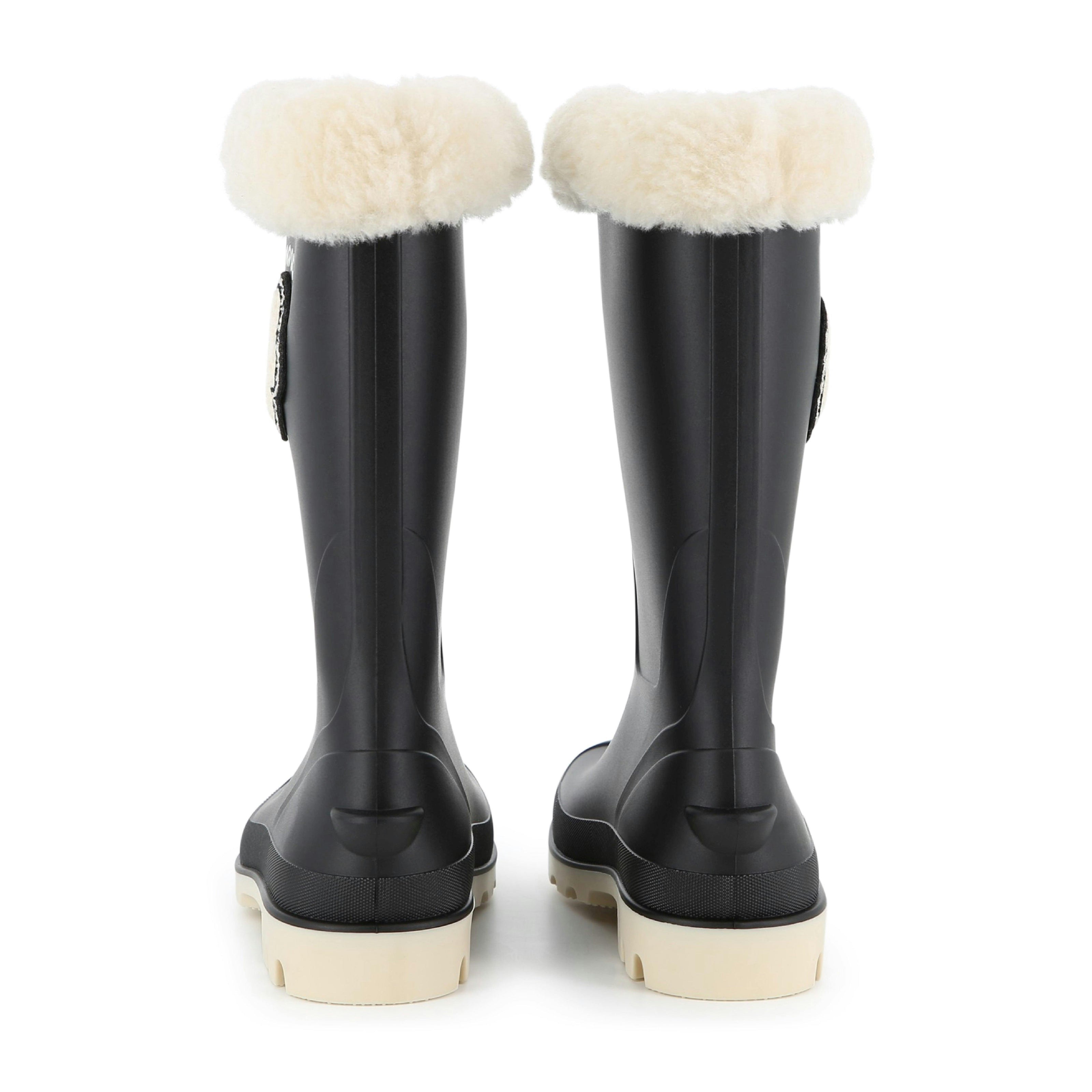 Black Daisy Rain Boots