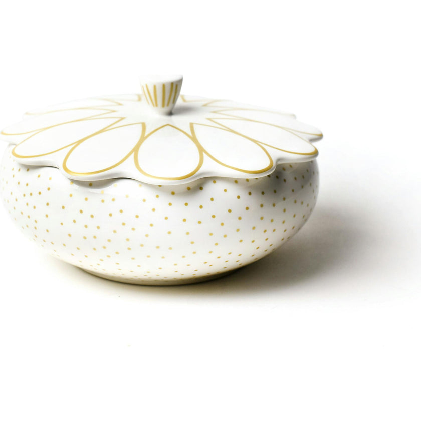 Deco Gold Scallop Covered Bowl