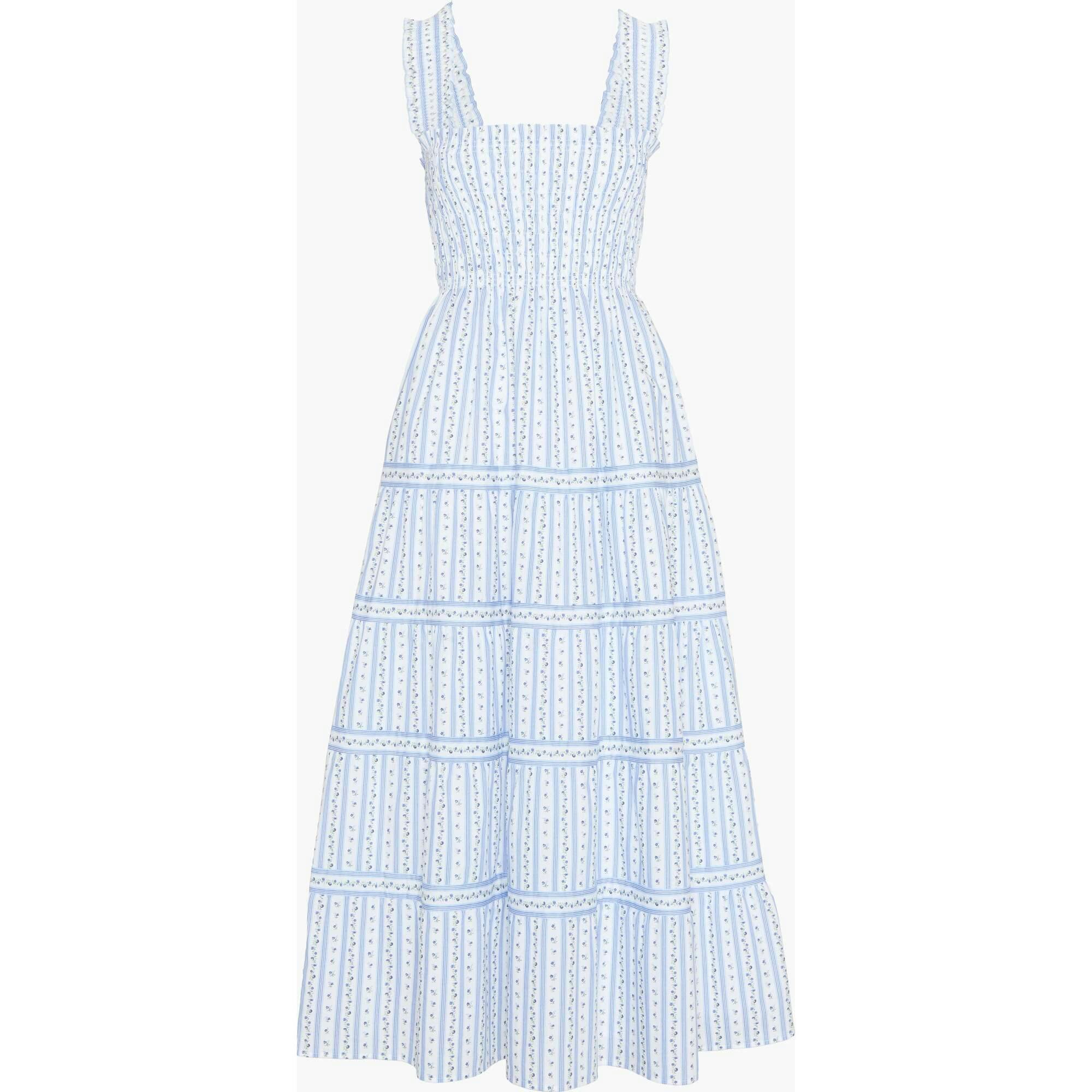 The Kimmy Nap Dress - Blue Petal Stripe