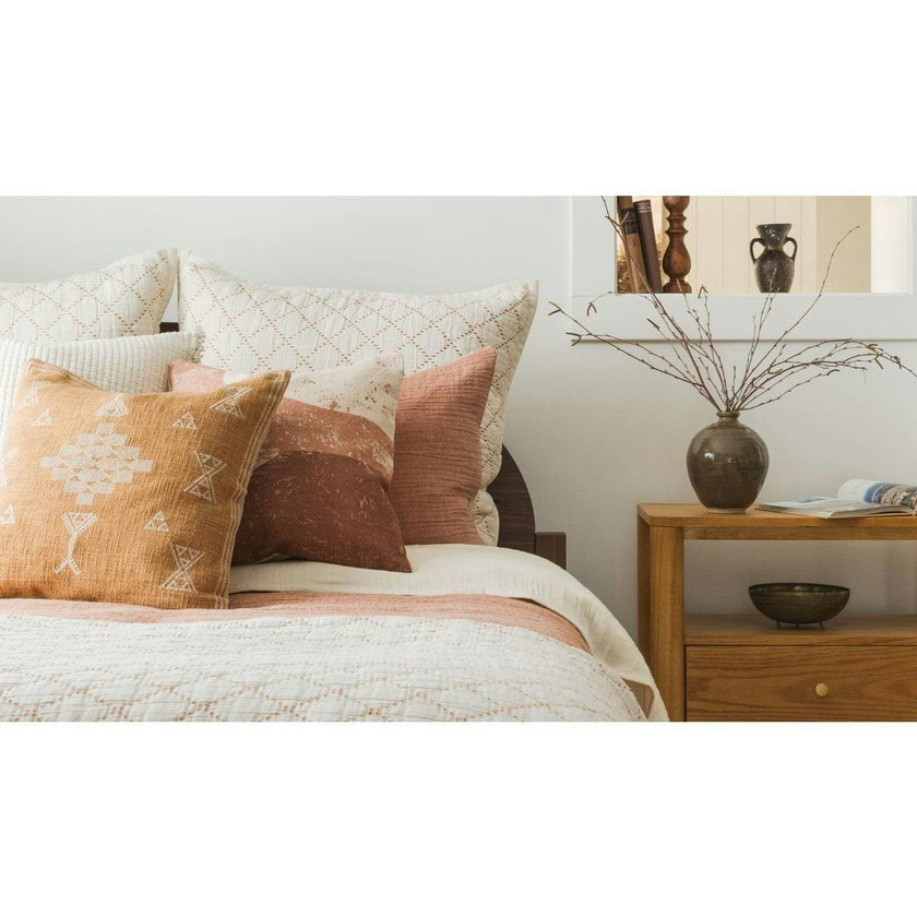 Rust Crinkled Linen Duvet Cover, Brown