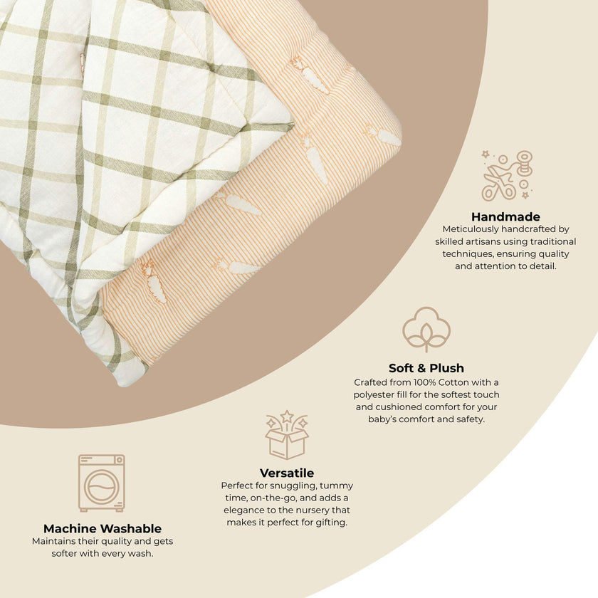Clementine Fruits & Veggies Cotton Quilted Blanket