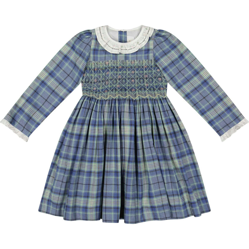 Heidi Blue Tartan Smocked Dress
