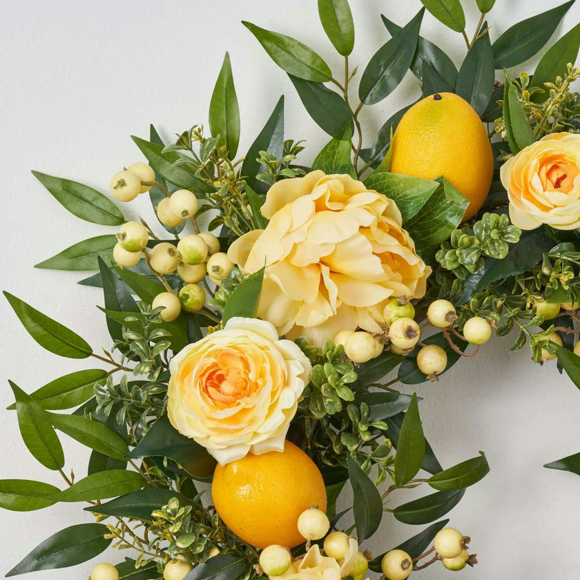 Lemonade Peony & Lemon Everyday Spring Summer Front Door Wreath