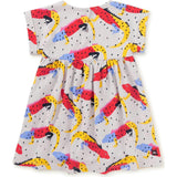 Short Sleeve Empire Dress, Grey