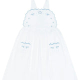 girls shell white cross back pinafore dress