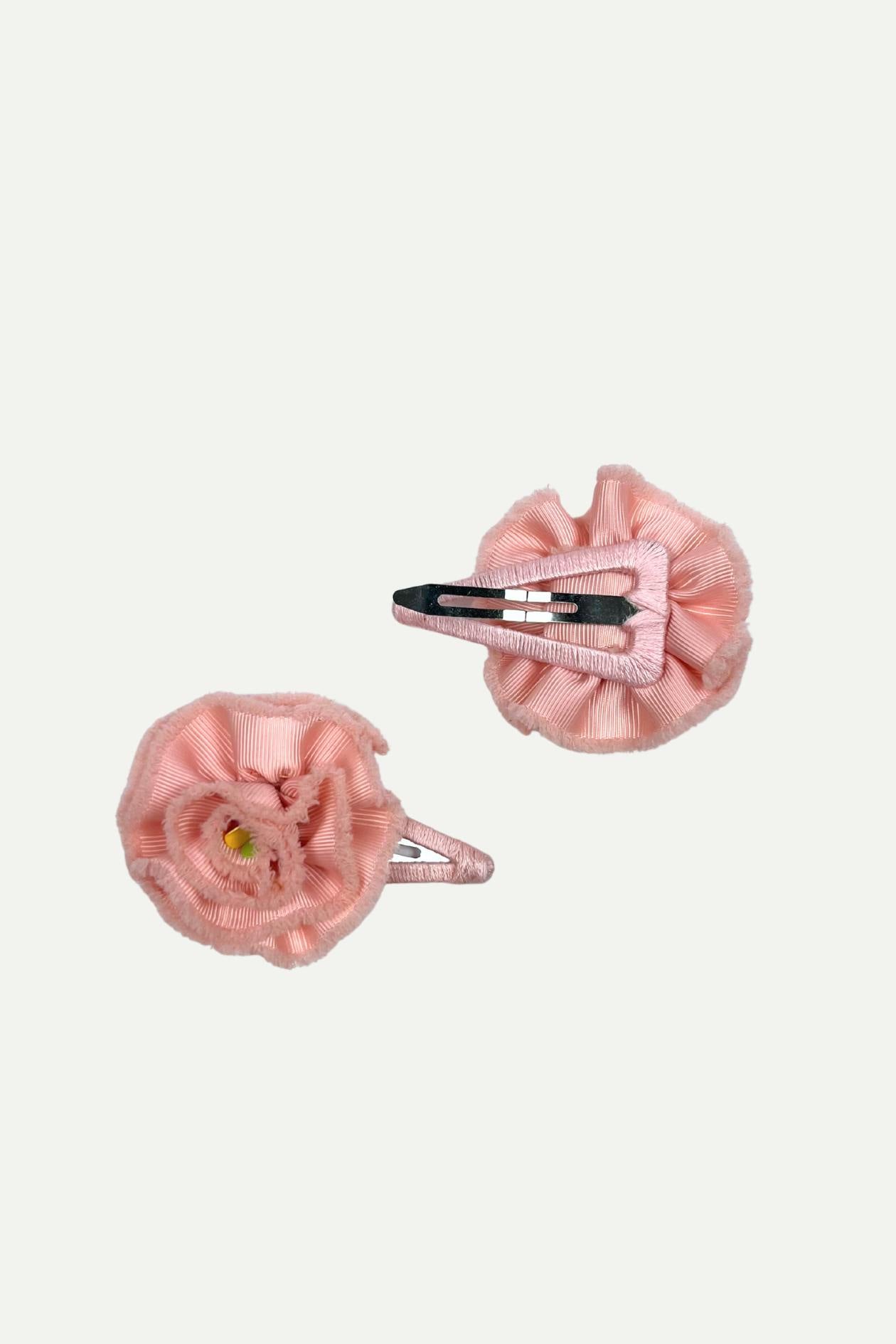 RIBBON FLOWER HAIR CLIPS (SET OF 2)
