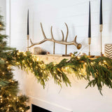 Twig Light & Real Touch Green Norfolk Pine Pre-Lit Winter Christmas Mantle Garland Table Runner