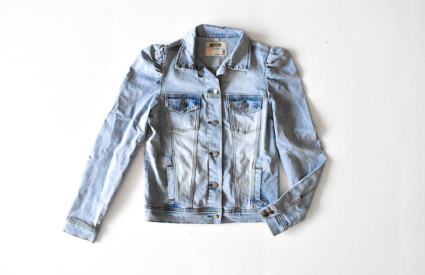 Adult Puff Sleeve Denim Jacket