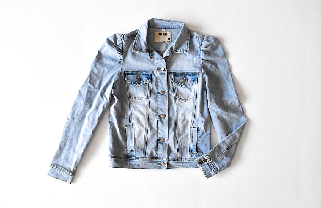 Adult Puff Sleeve Denim Jacket