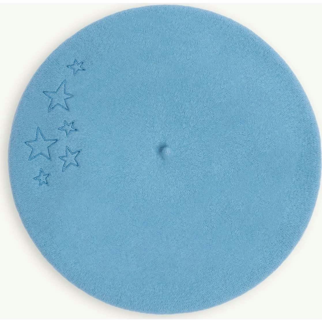 children's wool beret - blue stars