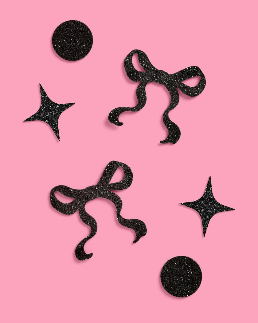 Little Black Bow Confetti - 200 pc glitter confetti