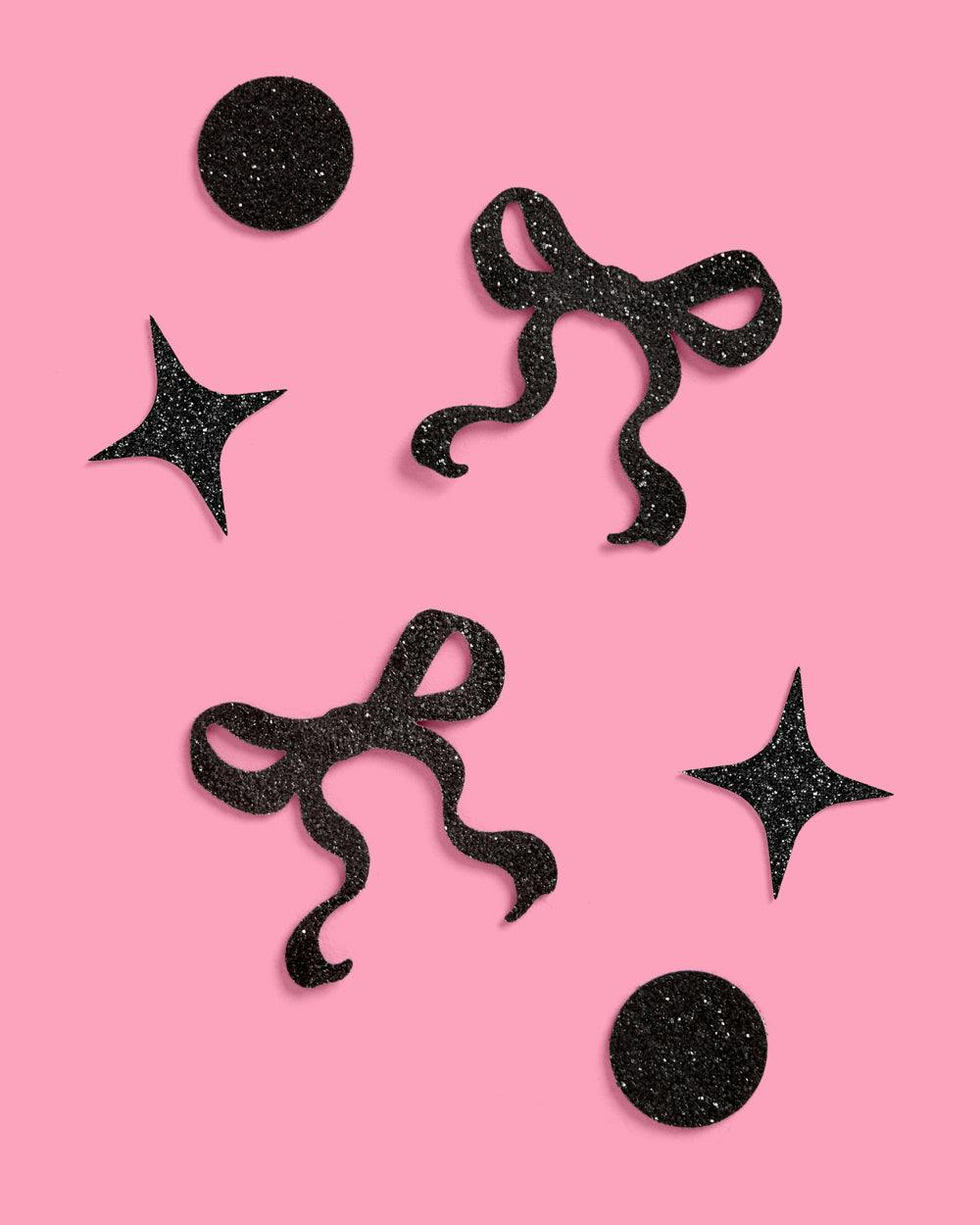 Little Black Bow Confetti - 200 pc glitter confetti