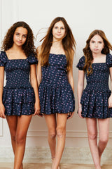 Lexi Cap Smocked Dress - Black Rose