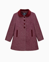 Matilda Swing Coat in Plum Herringbone