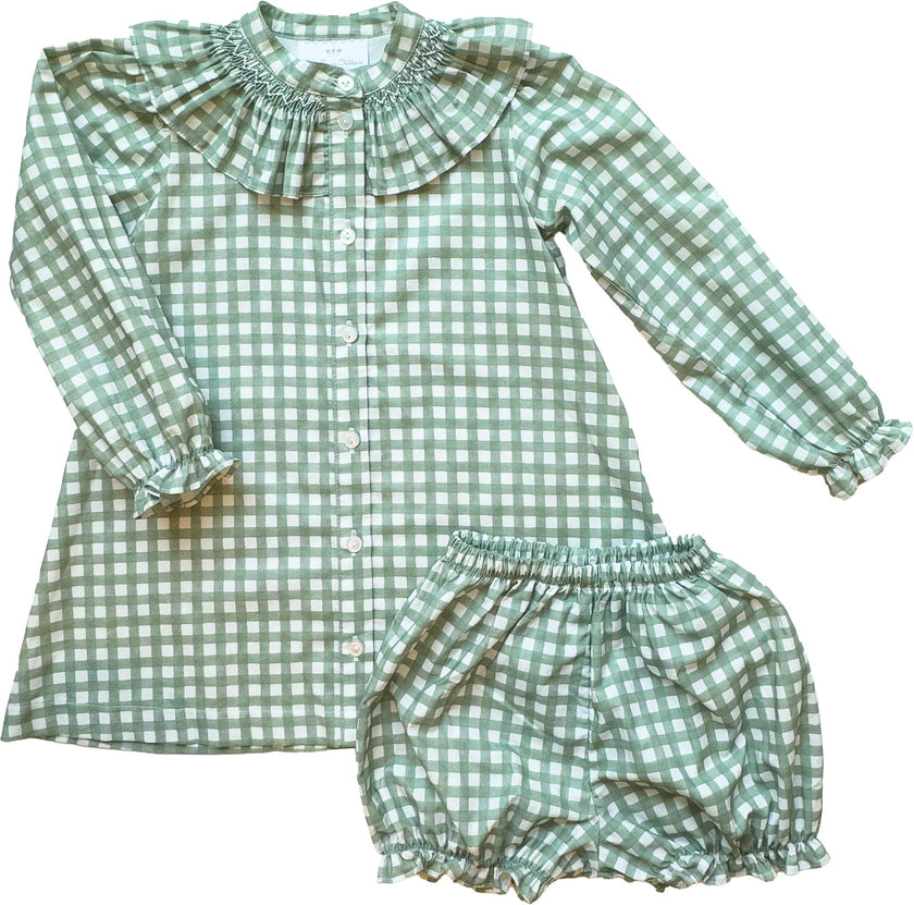 Molly Anne Dress in Field Check Sage
