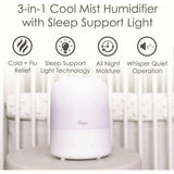 3-in-1 Compact Humidifier for Baby Nursery | 0.5 Gallon with Sleep Support Light & Aroma Diffuser