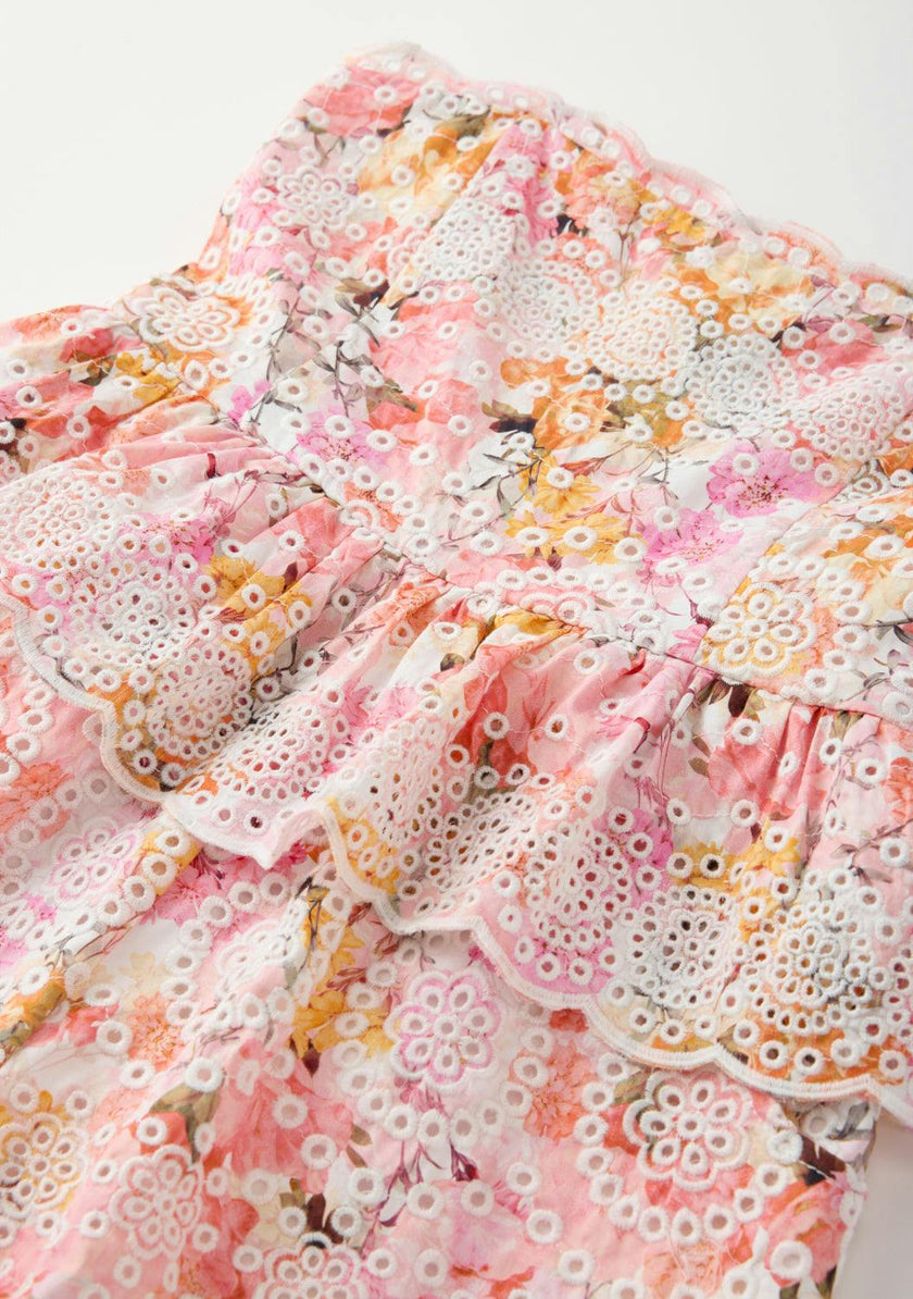 Alessia Cotton Embroidered Romper