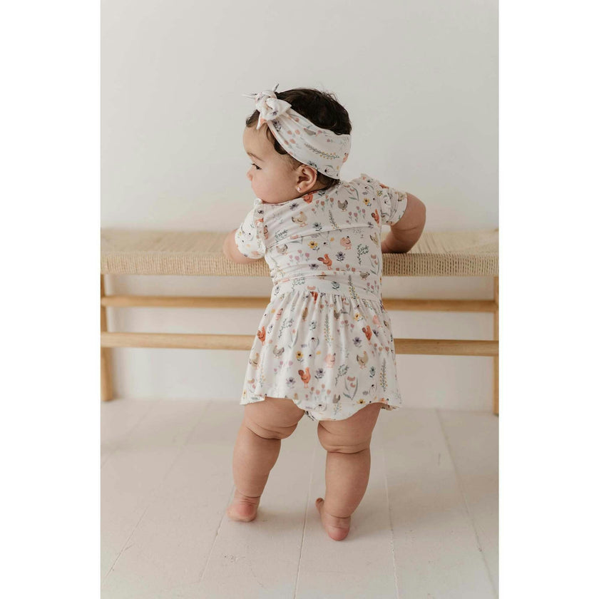 Girl's Short Sleeve Bodysuit Dress Set